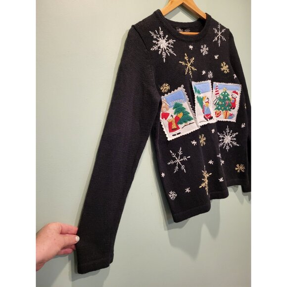 New All Points Reference Point Christmas Holiday Crewneck Sweater Sz S - Picture 3 of 7